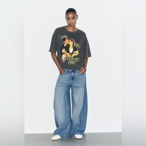 Zara titanic washed effect graphic t-shirt